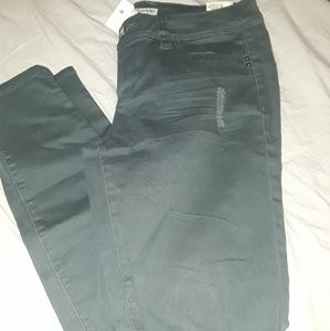 YMI distressed turquoise blue pants 8